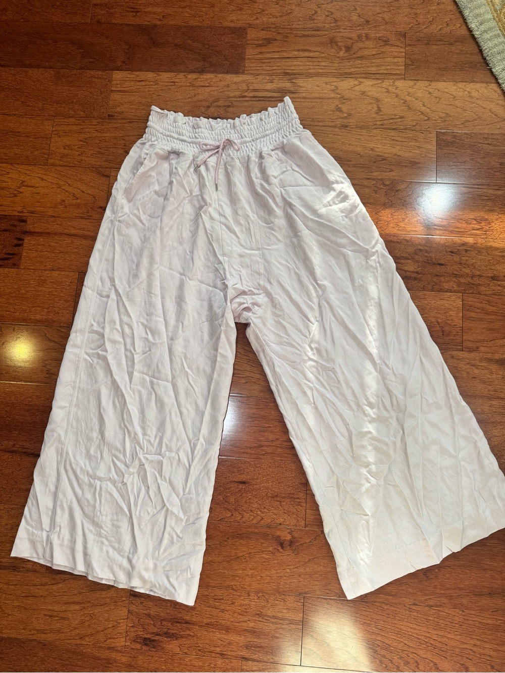 Free People Movement Light Pink Wide-Leg Pull-On Pants Size L
